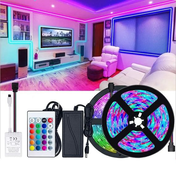Лента светодиодная 5050 2м | Rgb лента 5050 | Лед подсветка для кухни | Led 5050 RN-774 rgb комплект | Зображення 2