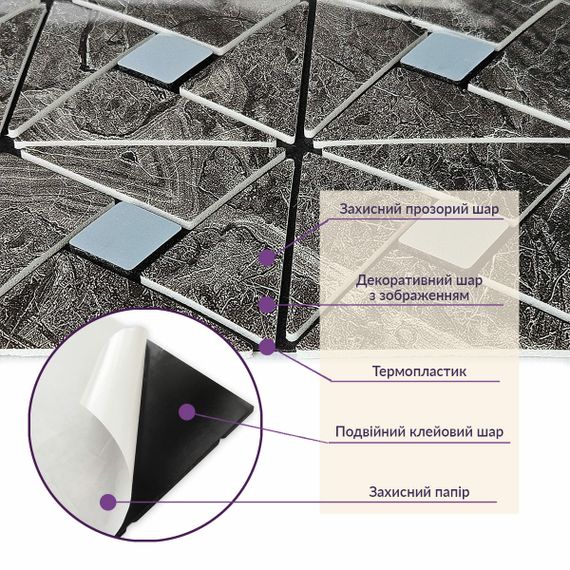 Самоклеюча PET мозаїка 300х300х4мм SW-00002451 | Зображення 3