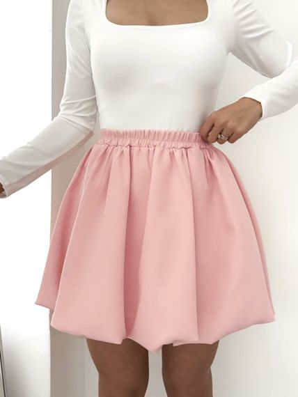 Женская летняя короткая юбка мини в складку с высокой посадкой NA1062 цвет розовый размер 42/44 | Зображення 1