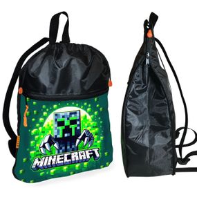 Рюкзак-мешок для обуви,спортивной формы Майнкрафт "Minecraft" детская сумка для сменки с расширителем (01284)