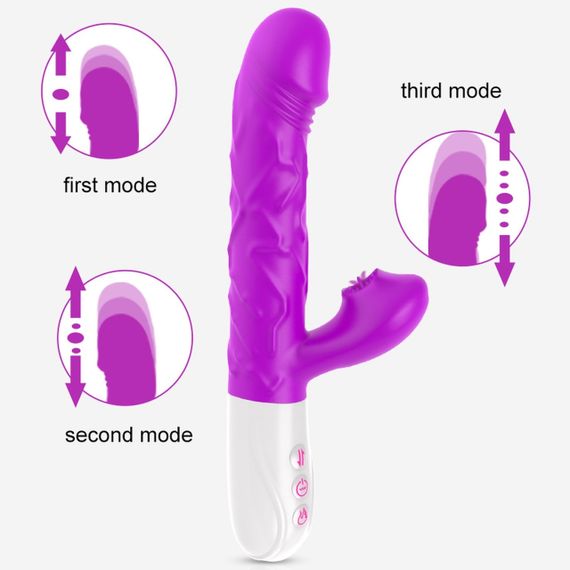Вібромасажер SiliconeTongue Vibrator, USB 10 Function Sex Aura