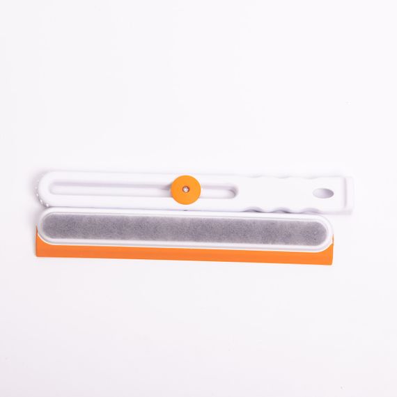 Скребок для миття скла складний з абразивною губкою та гумовим лезом для вікон дзеркал душу Помаранчевий HP-35015-27O | Зображення 2