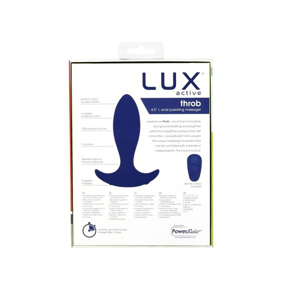 Анальна пробка з пульсацією Lux Active – Throb – 4.5" Anal Pulsating Massager, пульт ДК sexstyle | Зображення 8