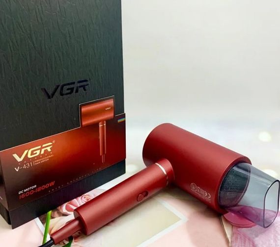 Фен для сушки укладки волос VGR V-431 1800 Вт электрофен Красный | Зображення 1