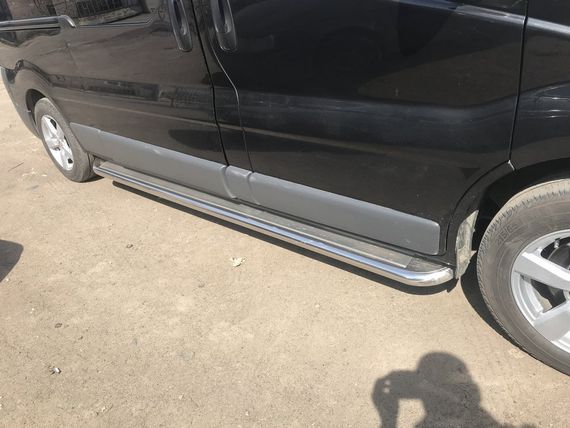 Боковые пороги Premium (2 шт, нерж) 42 мм, короткая база для Opel Vivaro 2001-2015 гг | Зображення 1