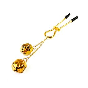 Затискач для клітора з бубонцями Art of Sex - Beverly clit clamp, Золото sexstyle