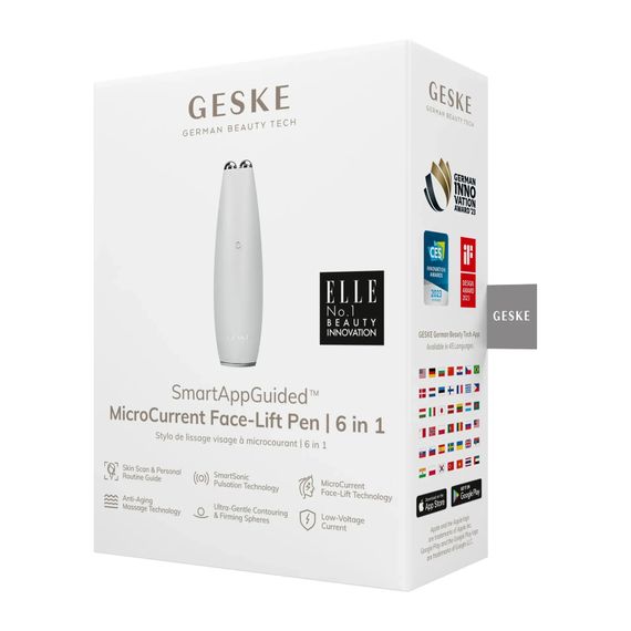 Микротоковая ручка для подтяжки кожи лица GESKE MicroCurrent Face-Lift Pen 6в1 white, Белый | Зображення 7