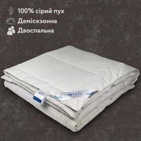 Демісезонна ковдра зі 100% сірим гусячим пухом двоспальна IGLEN 220х240 (22024011c)