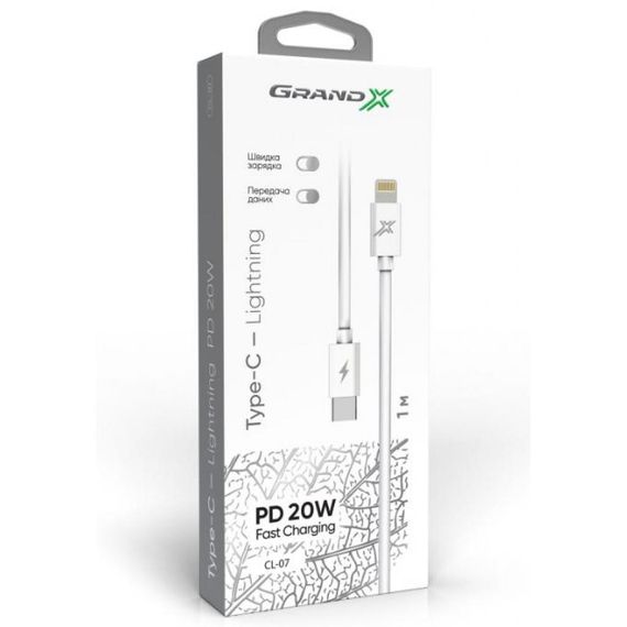 Дата кабель USB TypeC to Lightning Grand-X (CL-07) | Зображення 2