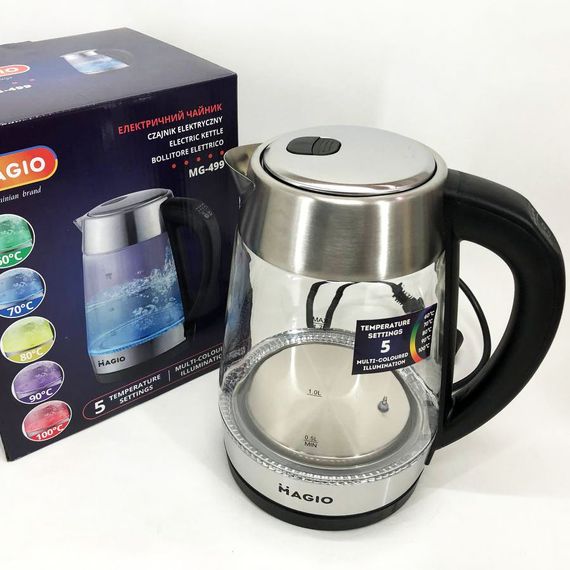 Надійний електрочайник MAGIO MG-499 2000 Вт 1.7 л, Сучасний електричний чайник з підсвічуванням CJ-47