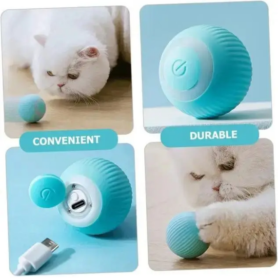 Розумний м'яч іграшка для котів і собак, інтерактивна іграшка м'яч для котів, м'ячик із моторчиком для тварин | Зображення 4
