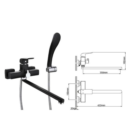 Змішувач для ванни Gappo Aventador G2250 | Зображення 1