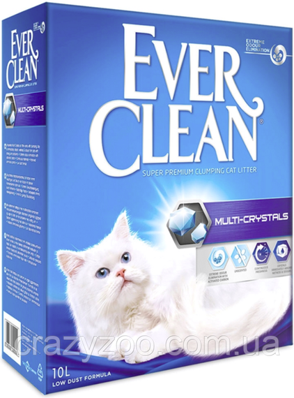 Наповнювач для котячого туалету Ever Clean Multi-Crystals із кристалами силікагелю 10 л 123447