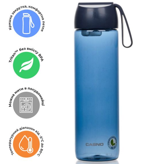 Пляшка для води CASNO 600 мл KXN-1231 Синя