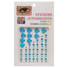 Наклейки декоративні "Стрази та перли" XY-019/021-1 на планшеті 75 шт