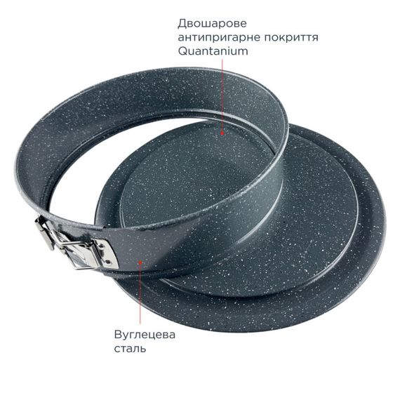 Форма для випікання кругла розбірна Vinzer Dolci Line 50786 24х7 см чорна | Зображення 3
