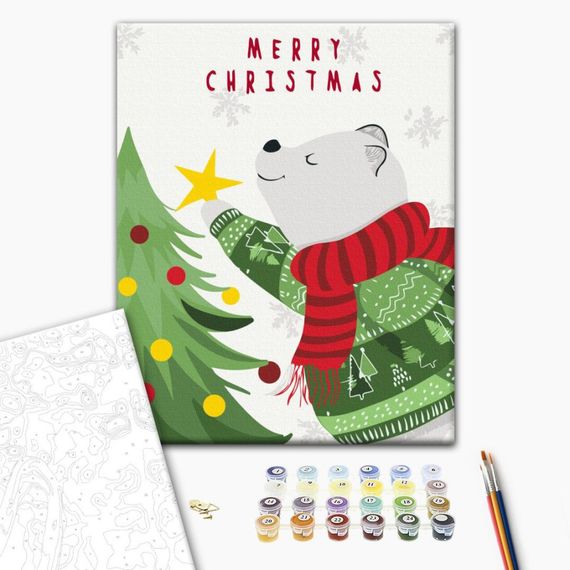 Картина по номерам "Полярный мишка" KBS0148, 30х40 см