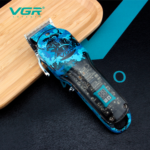 Аккумуляторная машинка для стрижки VGR V-685, 4 насадки, LED дисплей | Зображення 6