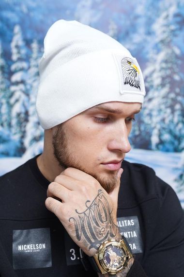 Мужская шапка «Eagle» (5147-3) белый