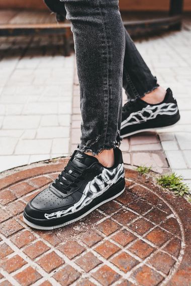 Кросівки чоловічі N-ike Air Force 1 Skeleton Black | Зображення 7