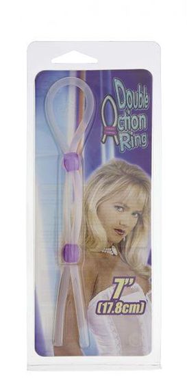 Кольцо эрекционное 7" Silicon Cock Ring with 2 beads, LAVENDER sexstyle | Зображення 1