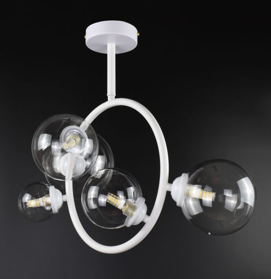 Люстра стельова на 5 лампочок 26495 Білий 51х24х52 см. | Зображення 4