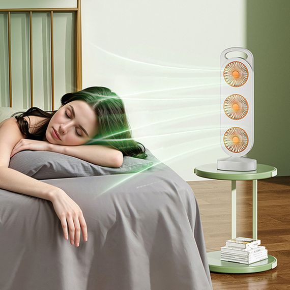 Настільний вентилятор Three Head Fan 1200 mAh Orange | Зображення 1