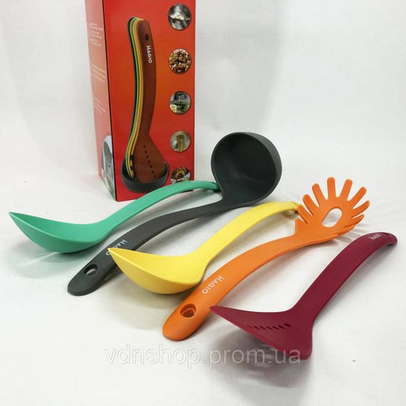 Кухонний набір лопаток силіконовий Magio MG-1123, Нейлоновий набір для кухні, Набори лопаток для кухні WK-64 | Зображення 5