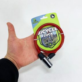 Замок велосипедний KIHUU LOCK 185, 10*65 тросовий, 2 ключі. Колір: червоний KY-98