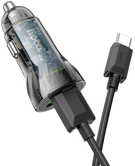 Автомобільний зарядний пристрій Hoco Z47 Transparent Discovery Edition 18W with AM/Type-C (6931474782250) | Зображення 2