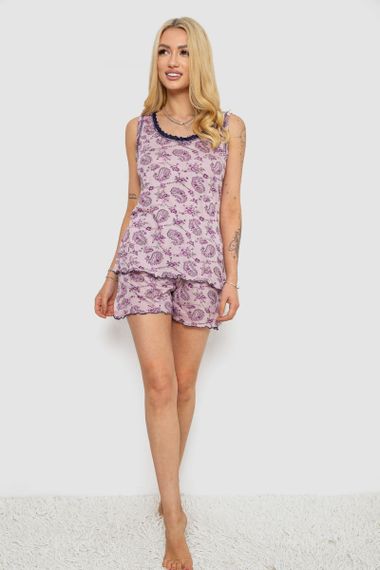 Піжама жіноча з принтом, колір бузковий, 243R5714 | Зображення 1