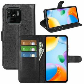 Чохол книжка з кишенями для карт на Xiaomi Redmi 10C колір Чорний