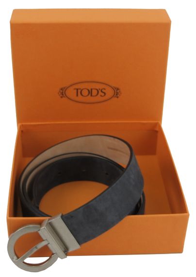Женский ремень из нубука Tod's, Италия,  графитовый | Зображення 1