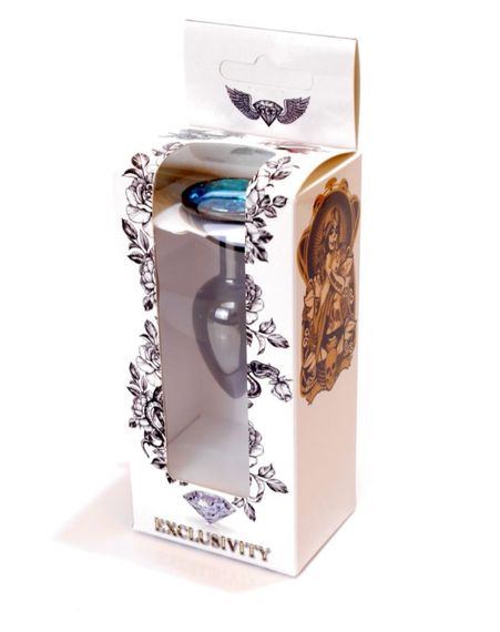 Анальна пробка - Jewellery Dark Silver PLUG- Light Blue sexstyle | Зображення 3