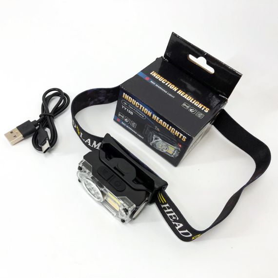Ліхтар налобний YY-19B-3SMD+2COB(white+yellow+red), Налобний ліхтарик із usb зарядкою | Зображення 7