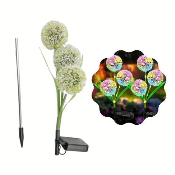 Уличный фонарь на солнечной батарее, водонепроницаемый одуванчик | Зображення 1