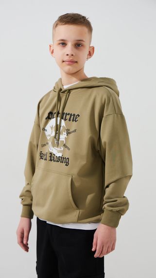 Худі з принтом для хлопчика LAWA P-BB02335 152 см Оливковий shop (2000999493294)