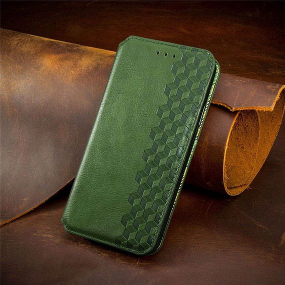 Шкіряний чохол-книжка GETMAN Cubic (PU) для Samsung Galaxy A06 Зелений | Зображення 3