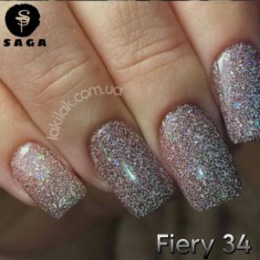 Светоотражающий гель-лак SAGA 34 Fiery 9мл