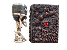 Подарунковий набір Келих 3D Скелет на Колені та Блокнот 3D «Око Пламінного Дракона»