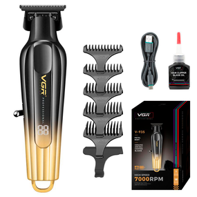 Триммер для стрижки аккумуляторный VGR V-935 GOLD, 5 насадок, 7000 RPM, LED дисплей