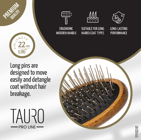 Масажна щітка Tauro Pro Line для собак з довгою шерстю | Зображення 3