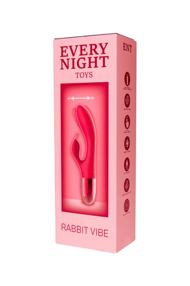 Вибратор-кролик с горизонтальными движениями Every Night Toys для точки G, красный Sex Aura | Зображення 3