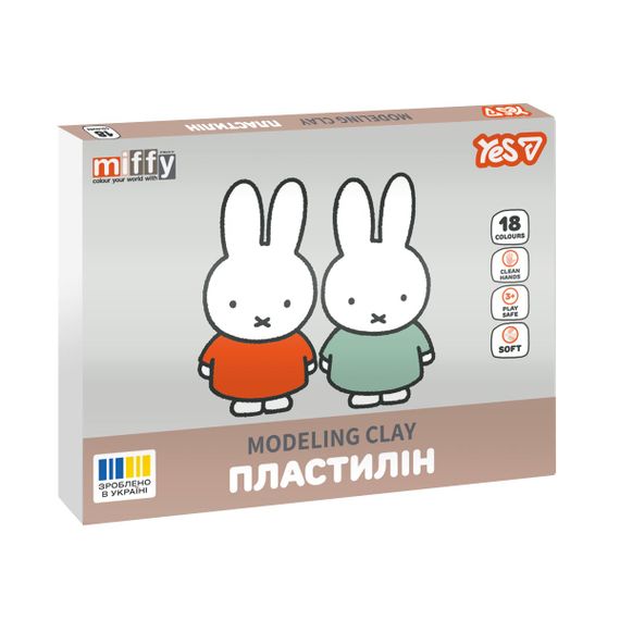 Пластилін YES Miffy 540721 18 кольорів