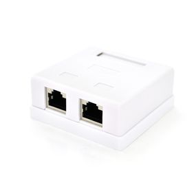 Розетка RITAR FTP 8P8C RJ45 2 порт Cat-5,  накладна біла Q500