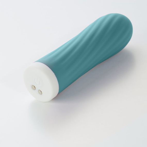 Міні-вібратор для клітора рельєфний Sweet Em Velvet Lure, 10 режимів вібрації, блакитний | Зображення 1