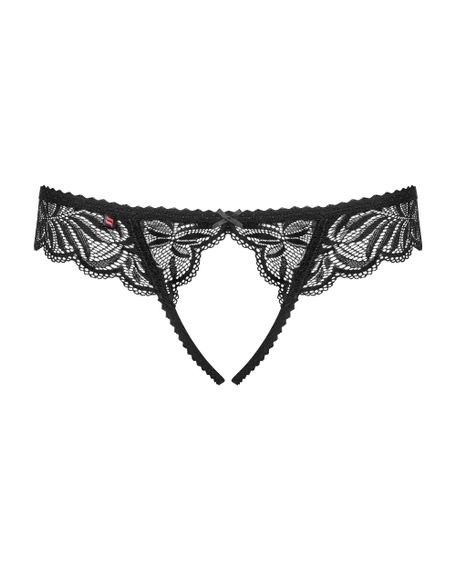 Стринги з вирізом Obsessive Contica otwarte Чорний S/M | Зображення 4
