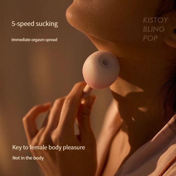 Вакуумный стимулятор с вибрацией «конфетка на палочке» KISTOY Bling Pop, зарядный кейс-ночник sexstyle | Зображення 5