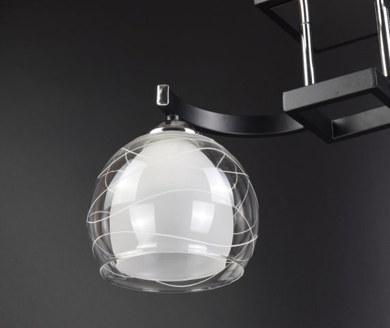 Люстра стельова на 2 лампочки 25216 Чорний 28х17х47 см. | Зображення 1