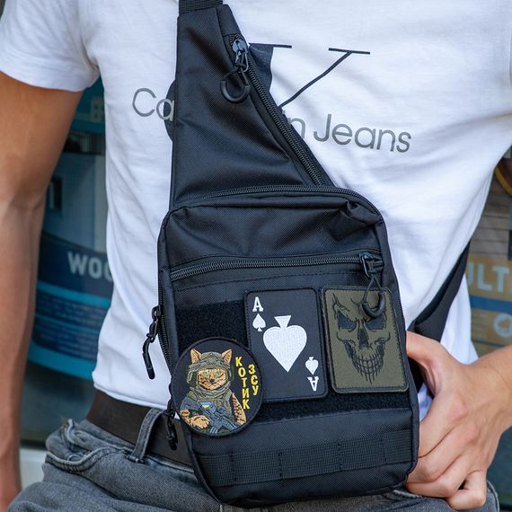 Тактична сумка на плече з кобурою, система MOLLE, патч-панель, Cordura | Зображення 2